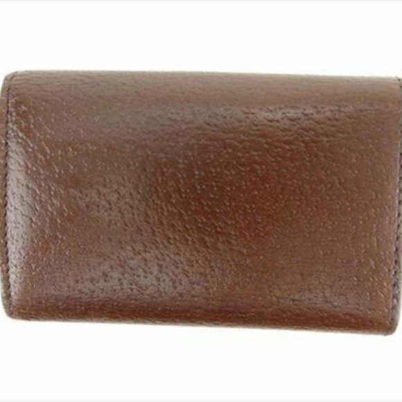 Authentic Salvatore Ferragamo Key case Key holder Brown Gold leather Woman unise - Picture 2 of 8